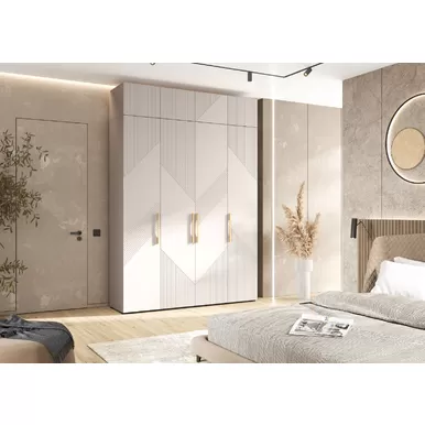 Шкаф 4-х ств. Ирис (1800) с антресолью - Кашемир (МИФ)