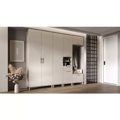 Прихожая Ирис - Комплект 1 - Дуб Крафт серый/Кашемир (МИФ)