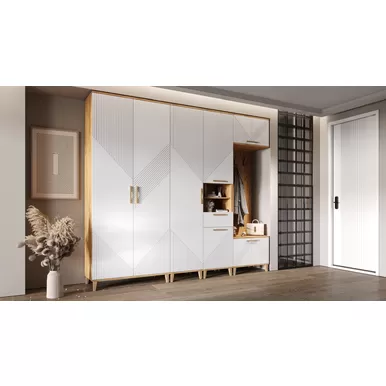 Прихожая Ирис - Комплект 1 - Дуб Крафт/Браш Вайт (МИФ)