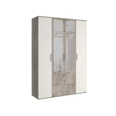 Шкаф 4-х ств. Фиеста NEW (1600) - Дуб Крафт серый/Кашемир (МИФ)