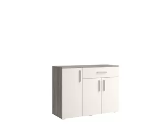 Комод Фиеста NEW (1 ящик, 3 двери) (1200) - Дуб Крафт серый/Кашемир (МИФ)