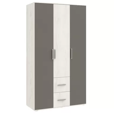 Шкаф 3-х ств. Фиеста NEW без зеркала (1200) - Дуб Крафт белый/Графит (МИФ)