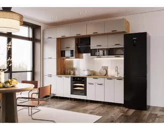 Кухонный гарнитур Техно 3.0м/1080мм - Компоновка 2 - Кашемир (МИФ)