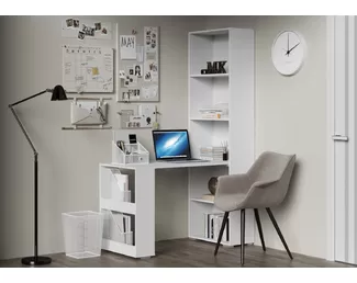 Стол-стеллаж Эва (Комплект 1)  - Белый гладкий (МК Стиль)