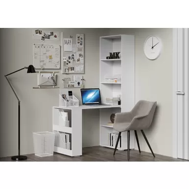 Стол-стеллаж Эва (Комплект 1)  - Белый гладкий (МК Стиль)