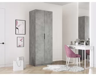 Шкаф Моно 2-х дверный складной (ЛДСП, штанга, 800) - Бетон (E1)