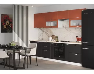 Кухня Виола Нео Мыло 2.8м - Матовая Терракот Софт/Матовая графит Нубук (МК Стиль)