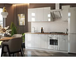 Кухня Виола Нео Мыло 2.4м - Глянцевая белый (МК Стиль)