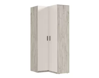 Шкаф угловой Ларго с фасадом - Наполнение 3 - Дуб Крафт серый/Кашемир (МИФ)