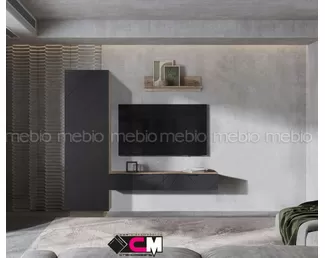 Гостиная Даллас - Комплект 3 - Софт графит / Дуб Каньон (Стендмебель)