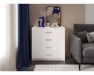 Комод Эва КМ-022 - Белый гладкий  (МК Стиль)