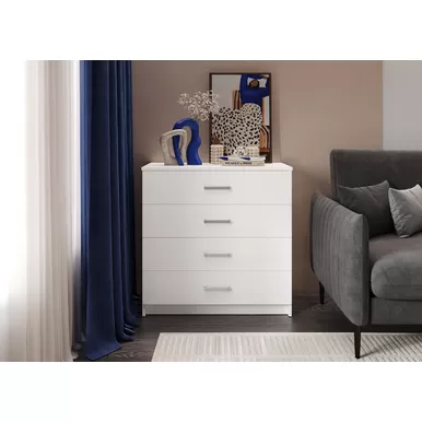 Комод Эва КМ-022 - Белый гладкий  (МК Стиль)