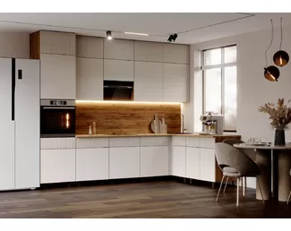 Кухонный гарнитур угловой Оливия NEW 3.0х1.8м/1080мм - Компоновка 2 - Кашемир (МИФ)