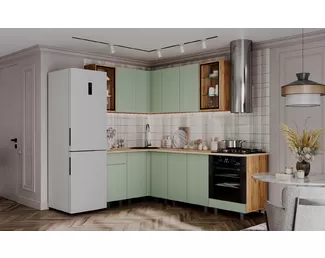 Кухонный гарнитур угловой Оливия NEW 1.4х2.4м - Олива Софт (МИФ)