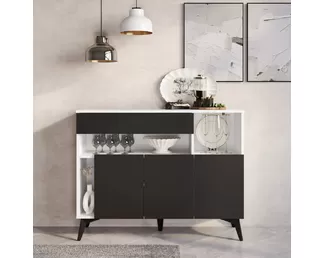 Комод Ева КМ-11 - Белый/Графит (BTS)