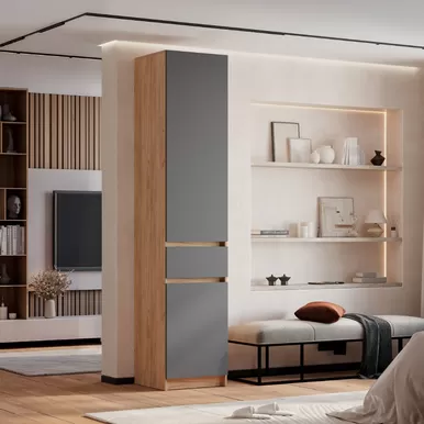 Пенал Багира ПН-01 - Дуб Крафт золотой/Графит (BTS)