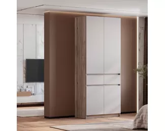 Шкаф 2-х створчатый Багира ШК-03 - Дуб Смоки/Кашемир (BTS)