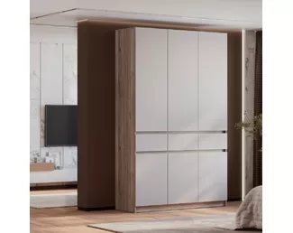 Шкаф 3-х створчатый Багира ШК-08 - Дуб Смоки/Кашемир (BTS)