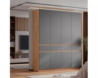 Шкаф 4-х створчатый Багира ШК-13 - Дуб Крафт золотой/Графит (BTS)