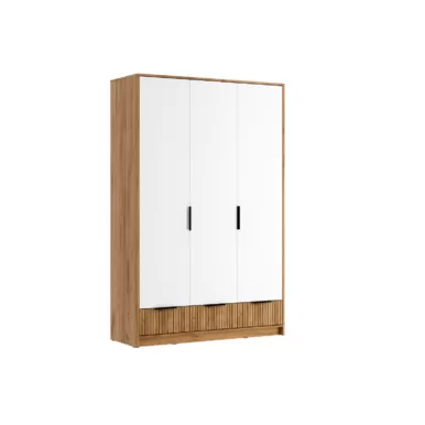 Шкаф Ивис ШК-003 - Дуб Крафт золотой / Белый гладкий (МК Стиль)