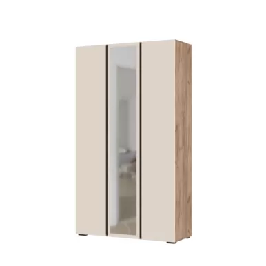 Шкаф 3х створчатый с зеркалом Хелен ШК-02 - Дуб Крафт табачный/Кашемир (Стендмебель)