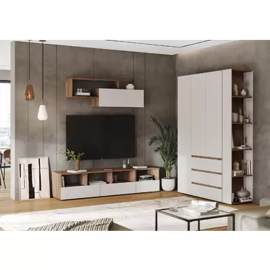 Гостиная Хелен - Комплект 1 - Дуб Крафт табачный/Кашемир (Стендмебель)