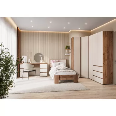 Подростковая Хелен - Комплект 1 -  Дуб Крафт табачный/Кашемир (Стендмебель)