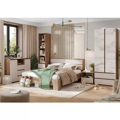 Спальня Хелен - Комплект 2 - Дуб Крафт табачный/Кашемир (Стендмебель)