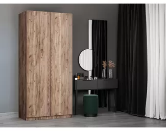 Шкаф Локер 2-х дверный складной Push-to-move левый (ЛДСП, 1000) - Дуб Крафт табачный (E1)