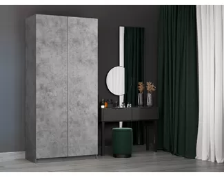 Шкаф Локер 2-х дверный складной Push-to-move левый (ЛДСП, 1000) - Бетон (E1)