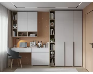 Детская Мультиформ/Бостон - Комплект 1 - Дуб Фербенк/Белый (Горизонт)