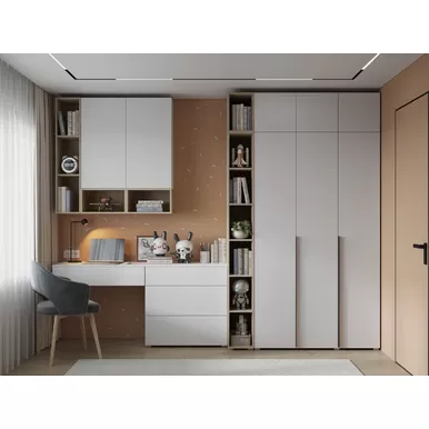 Детская Мультиформ/Бостон - Комплект 1 - Дуб Фербенк/Белый (Горизонт)