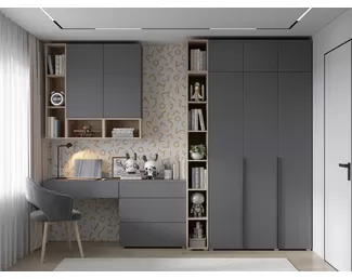 Детская Мультиформ/Бостон - Комплект 1 - Дуб Фербенк/Серый графит (Горизонт)