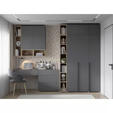 Детская Мультиформ/Бостон - Комплект 1 - Дуб Фербенк/Серый графит (Горизонт)