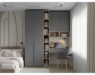 Детская Мультиформ/Бостон - Комплект 2 - Дуб Фербенк/Серый графит (Горизонт)