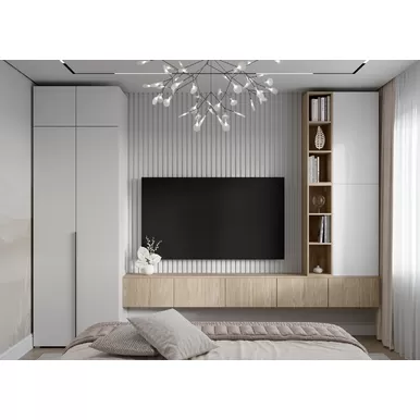 Спальня Мультиформ/Бостон - Комплект 3 - Дуб Фербенк/Белый (Горизонт)