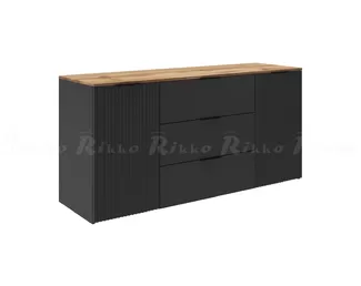 Комод Кантри (1500) - Дуб Вотан/Графит Софт (Рикко)