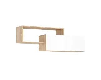 Полка 2-х ярусная Челси - Дуб Сонома/Белый глянец (МИФ)