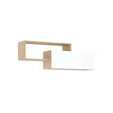 Полка 2-х ярусная Челси - Дуб Сонома/Белый глянец (МИФ)