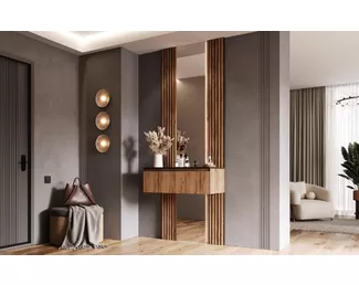 Тумба с зеркалом Норд - Дуб Крафт (МИФ)