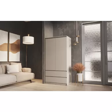 Шкаф 2-х створчатый комбинированный Челси - Кашемир (МИФ)