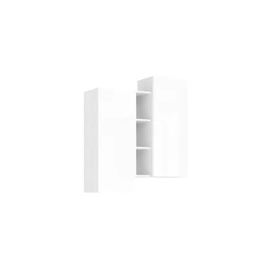 Шкаф подвесной комбинированный Челси - Белый/Белый глянец (МИФ)