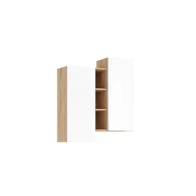 Шкаф подвесной комбинированный Челси - Дуб Сонома/Белый глянец (МИФ)