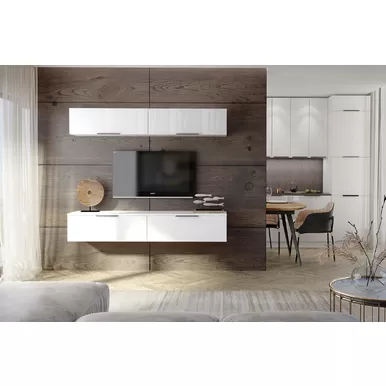 Гостиная Слайд (Комплект 1) - Белый глянец (Столлайн)