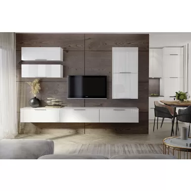 Гостиная Слайд (Комплект 2) - Белый глянец (Столлайн)