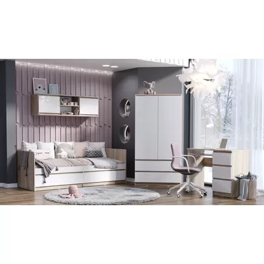 Детская Челси - Комплект 5 - Дуб Сонома/Белый глянец (МИФ)