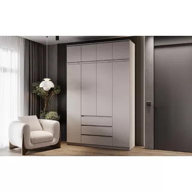 Шкаф 4-х ств. Челси 1600 с антресолью Челси к шкафу (1600) - Кашемир (МИФ)