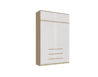 Шкаф 4-х ств. Челси 1600 с антресолью Челси к шкафу (1600) - Дуб Сонома/Белый глянец (МИФ)