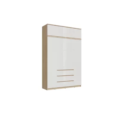 Шкаф 4-х ств. Челси 1600 с антресолью Челси к шкафу (1600) - Дуб Сонома/Белый глянец (МИФ)