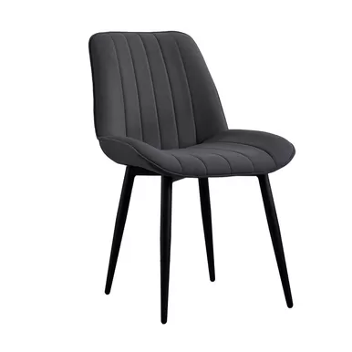 Стул Канцлер (2 шт.) - Велюр Грей/Черный (ДСВ Мебель)